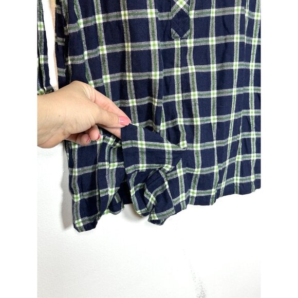 Aerie Women's Plaid Button Front Long Sleeve Romper Size Small NWT Blue Green - Picture 3 of 13